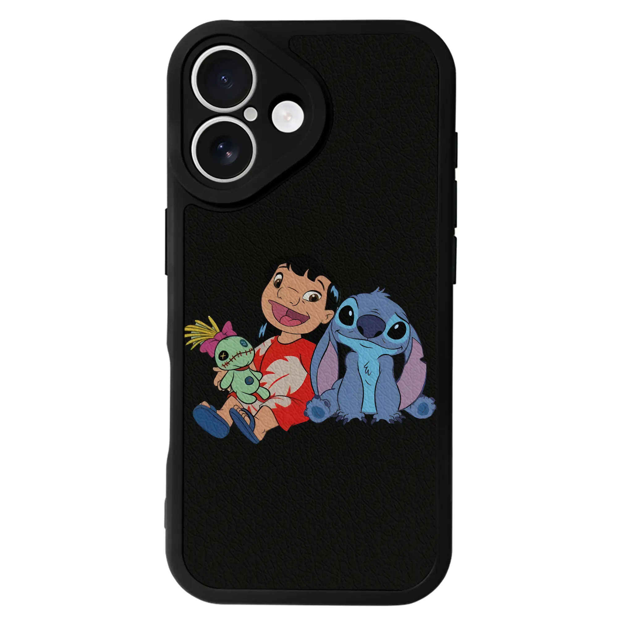 リロ＆スティッチ グッズ リロ - IPhone 16シリーズ対応 ・ シリコンスマホケース ・ レザー調 ・ 高精度フィット ・ 耐衝撃 ・ ワイヤレス充電対応 ・ 精密カット